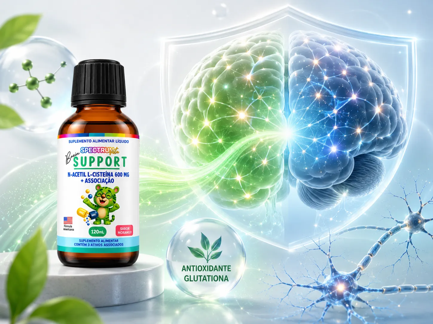 Spectrum Brain Support com foco em suporte antioxidante e cerebral