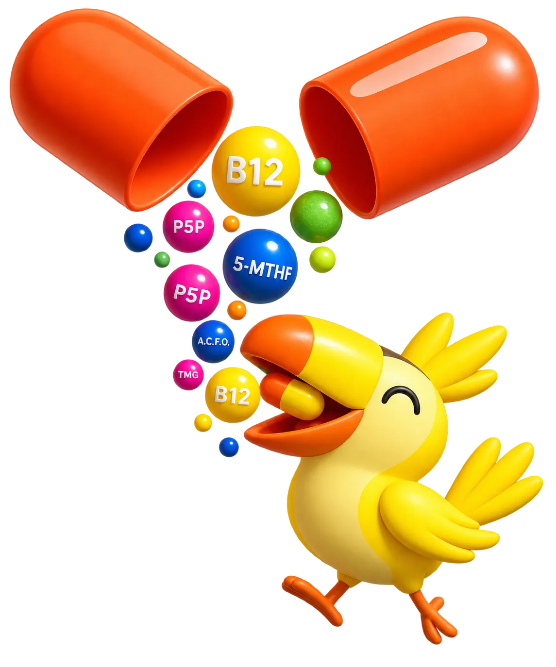 Mascote Spectrum e vitaminas